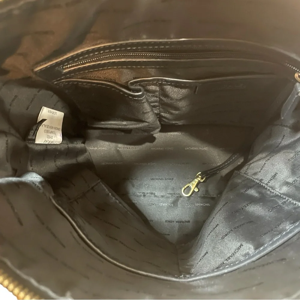 Michael Kors Black Brooklyn Applique Haircalf Feed Bag Purse with Dust Bag - Picture 5 of 15